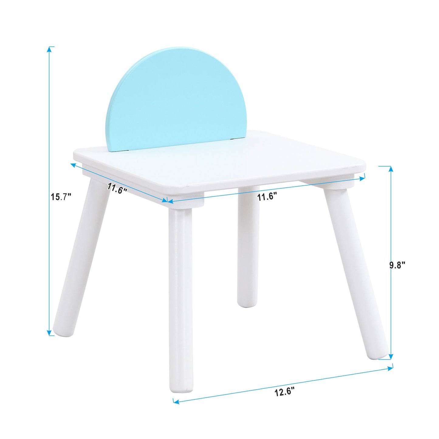 Children's Panel Table With 4 Chairs - White Home Essentials