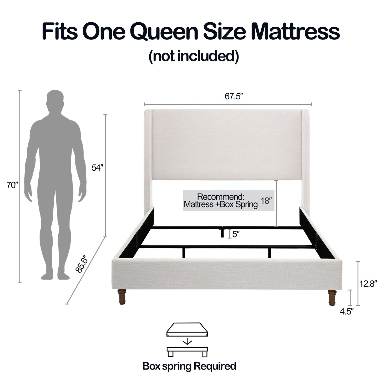Hayden - Upholstered Wingback Bed With Tall Headboard House & Home Furniture