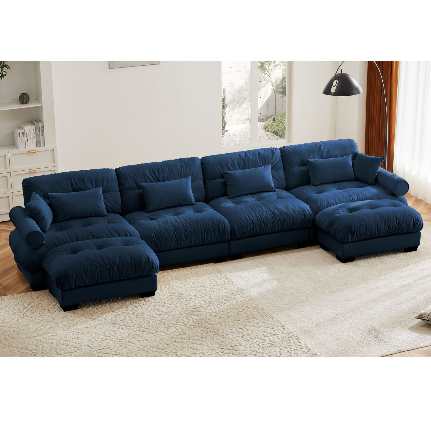 Super Comfort Oversized Modular Sectional Sofa With Movable Ottoman - Snoozhouse