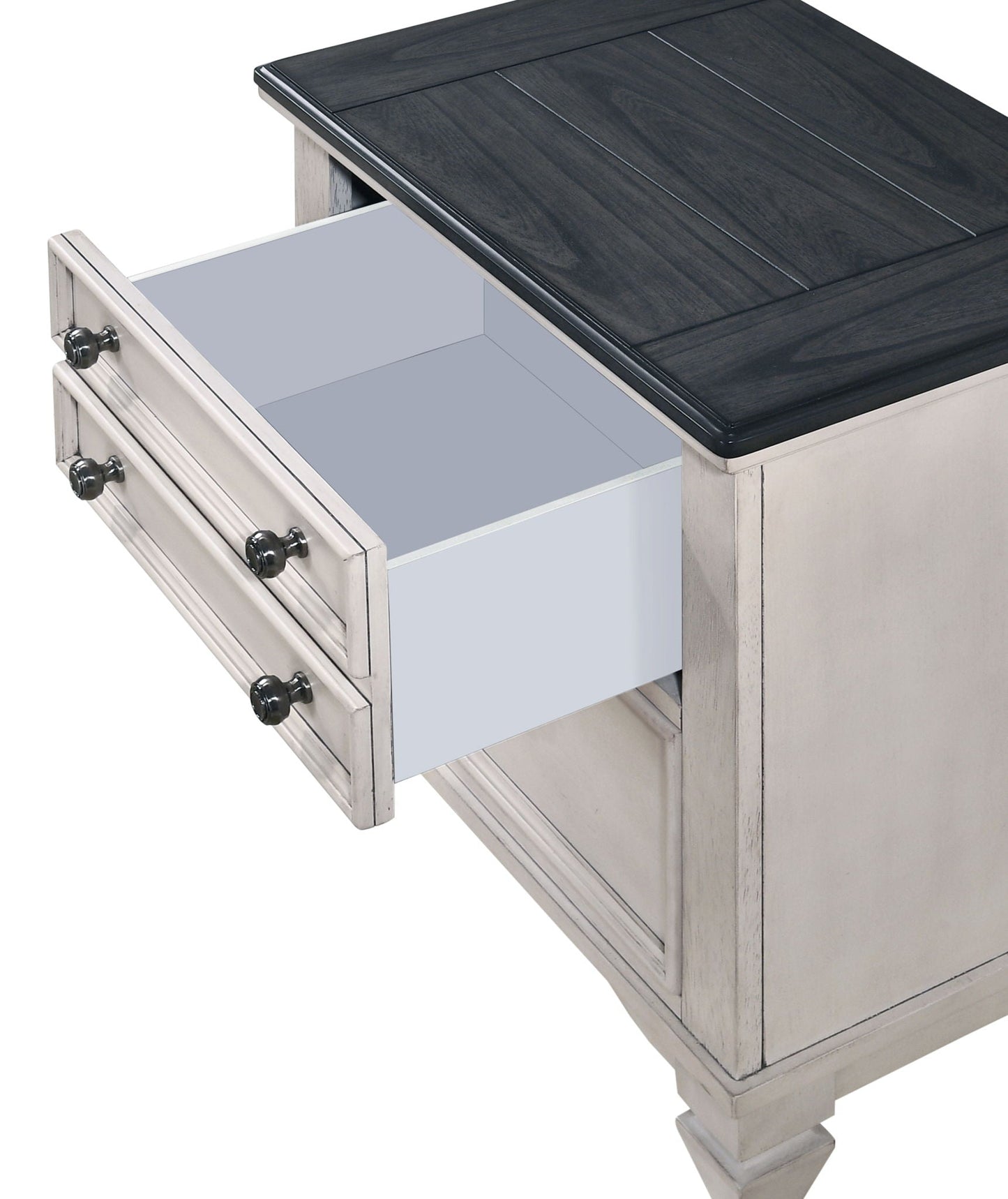 Sawyer - Accent Nightstand - Antique White Crown Mark