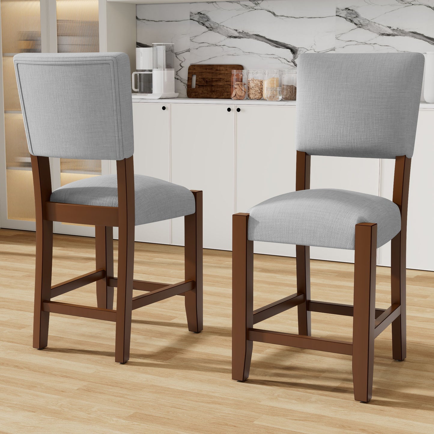 Mid Century Modern Bar Stools, Upholstered Counter Chairs Hearth and Haven