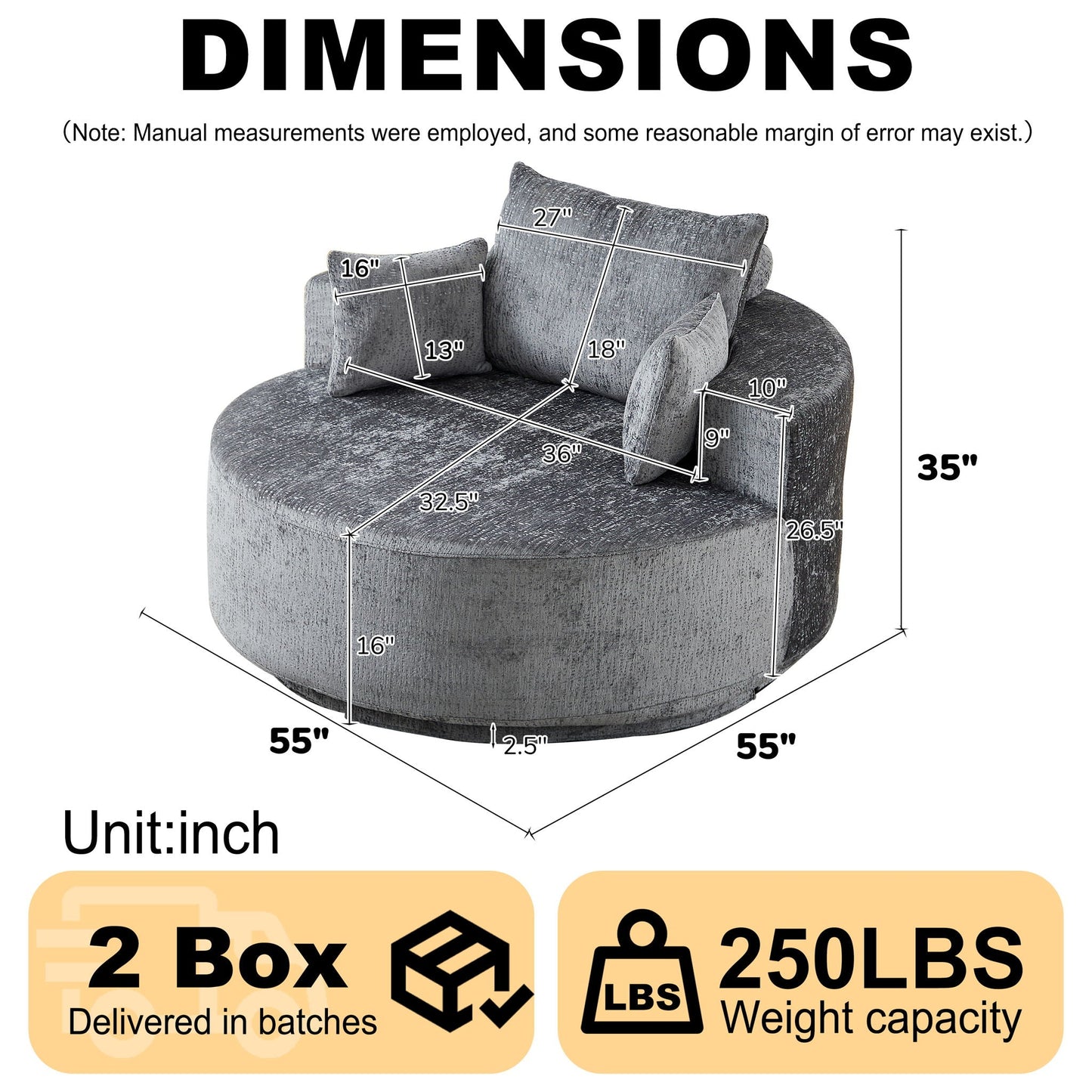 Swivel Chair With Rotating Base For Living Room Home Essentials