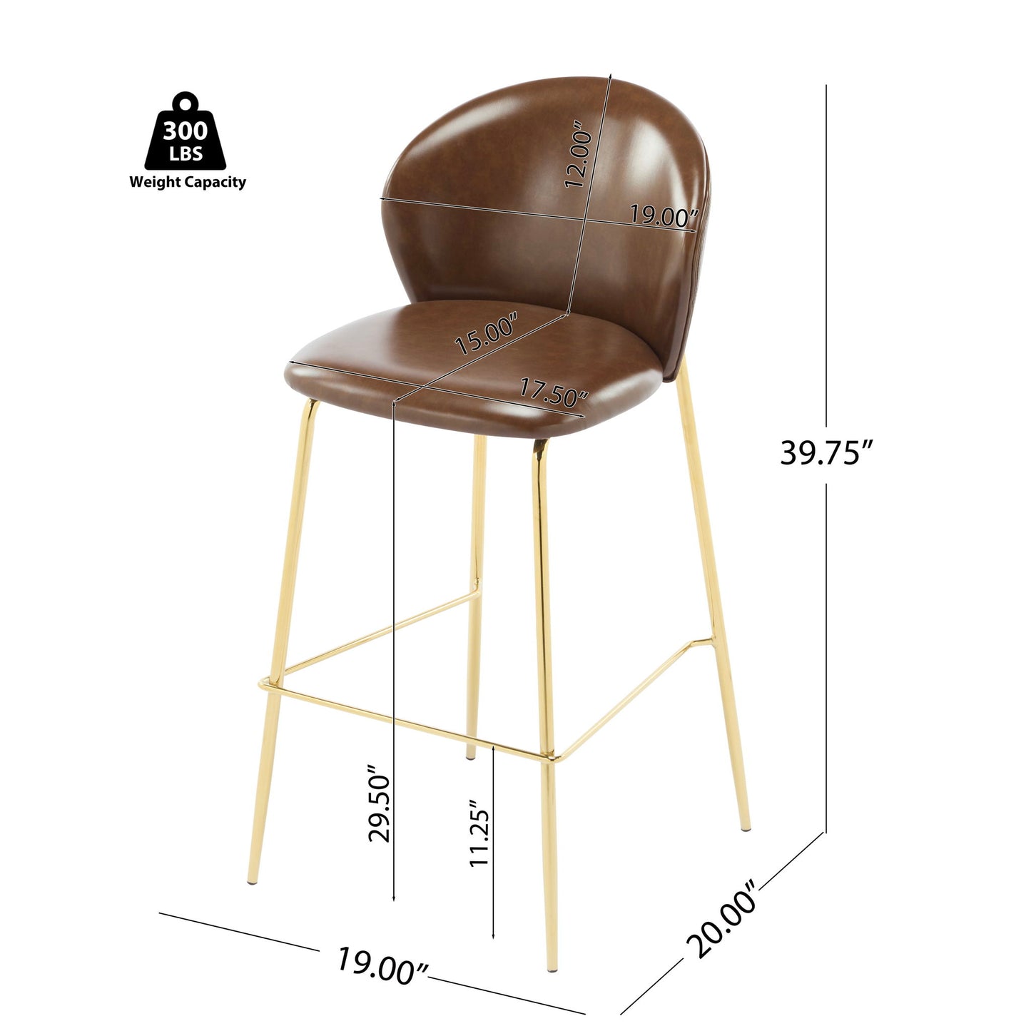 Kira - Upholstered Bar Stool (Set of 2) Noble House