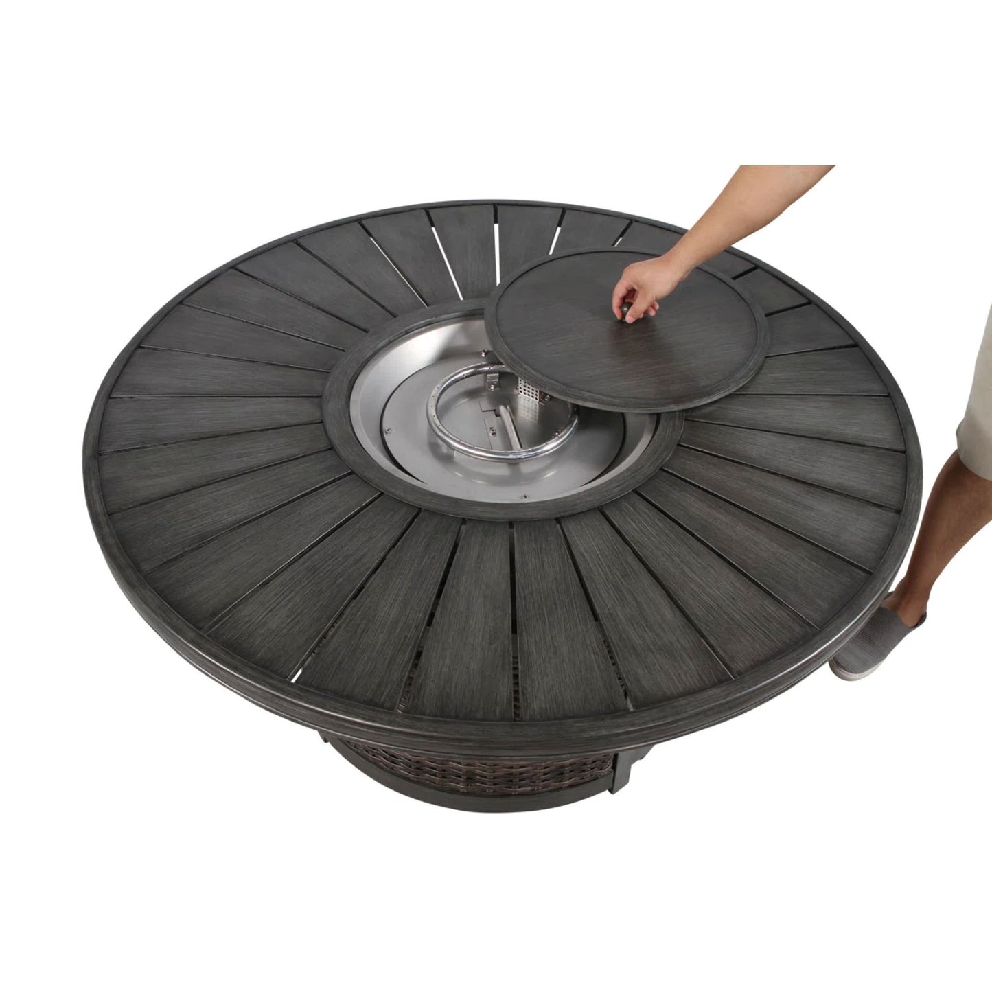 Propane Outdoor Fire Pit Table - Brown LSI Patio Furniture
