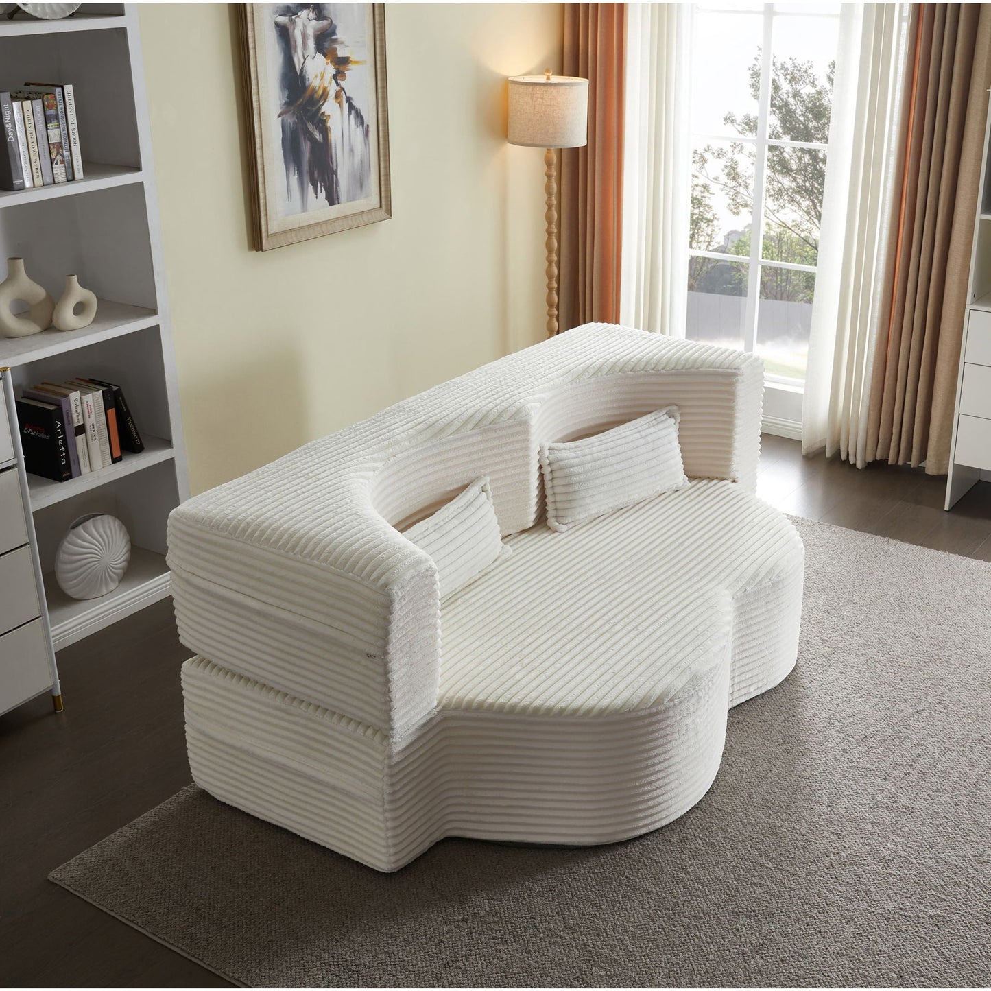Floor Convertible Sleeper Sofa Bed With 2 Pillows Home Essentials