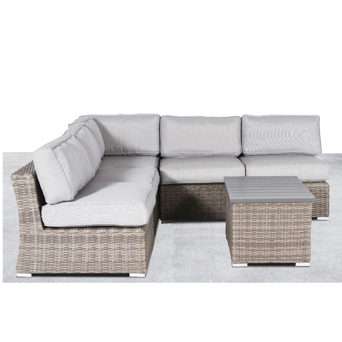 Wicker Sectional Sofa With Cushions And Table LSI Patio Furniture