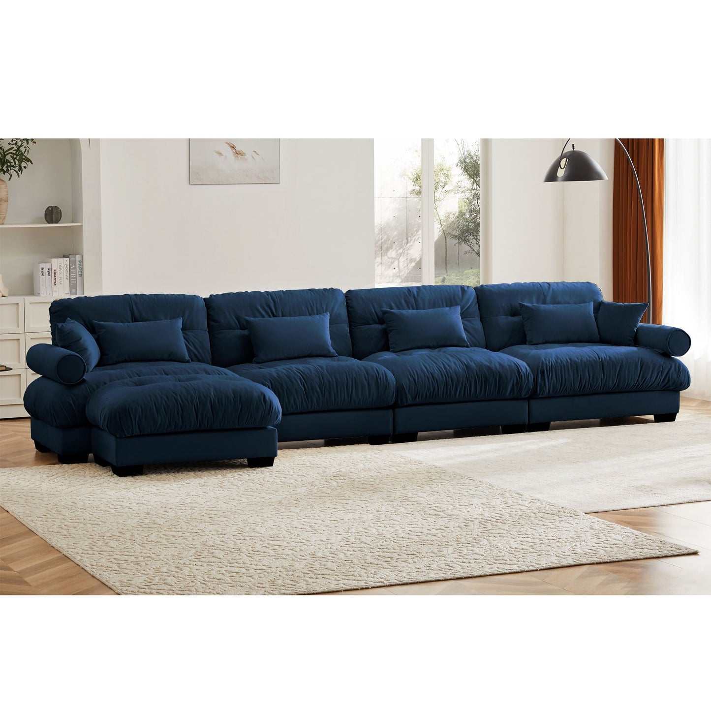 Super Comfort Oversized Modular Sectional Sofa With Movable Ottoman - Snoozhouse