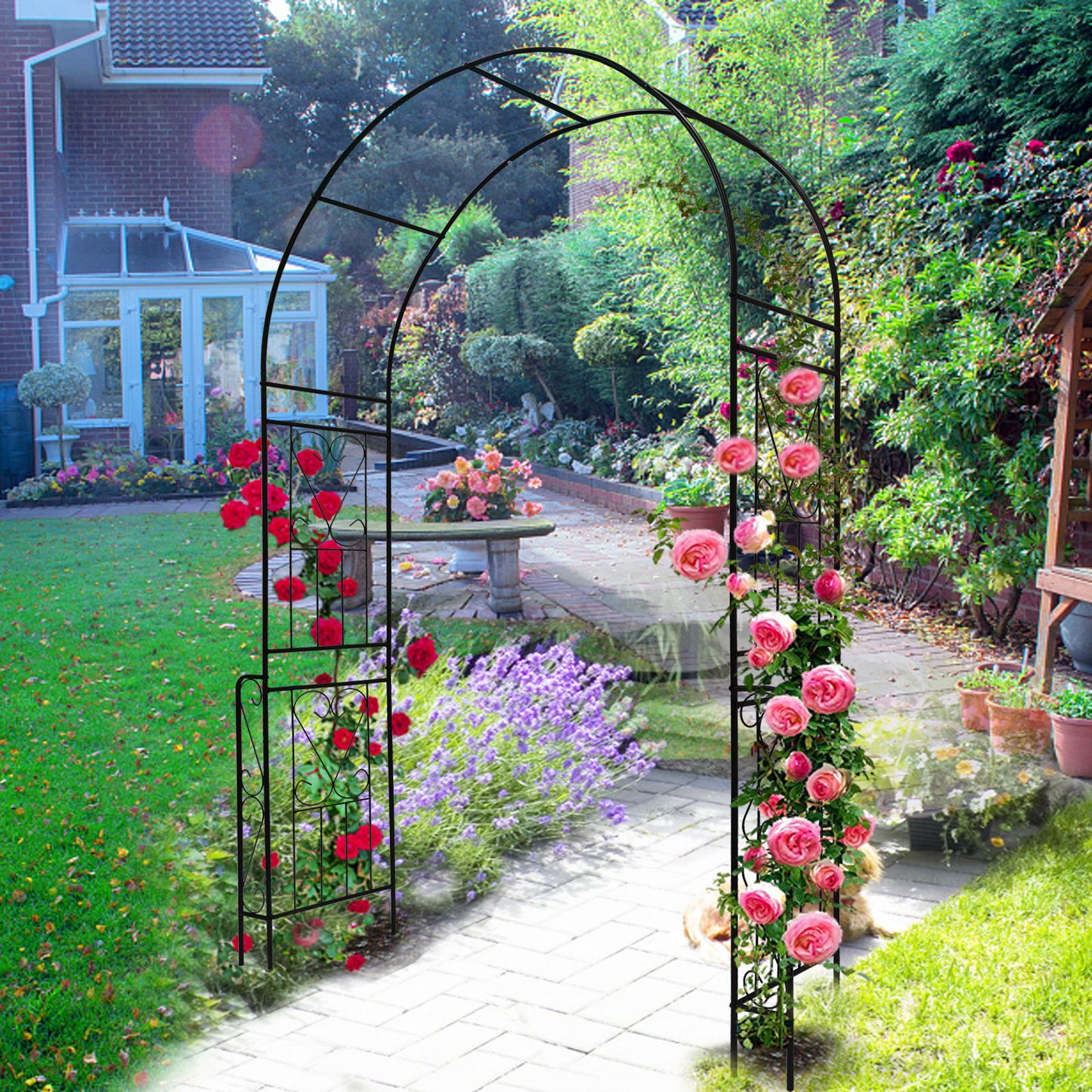 Metal Garden Arch Garden Arbor Trellis Climbing Plants Support Rose Arch Outdoor Arch Daily Nest