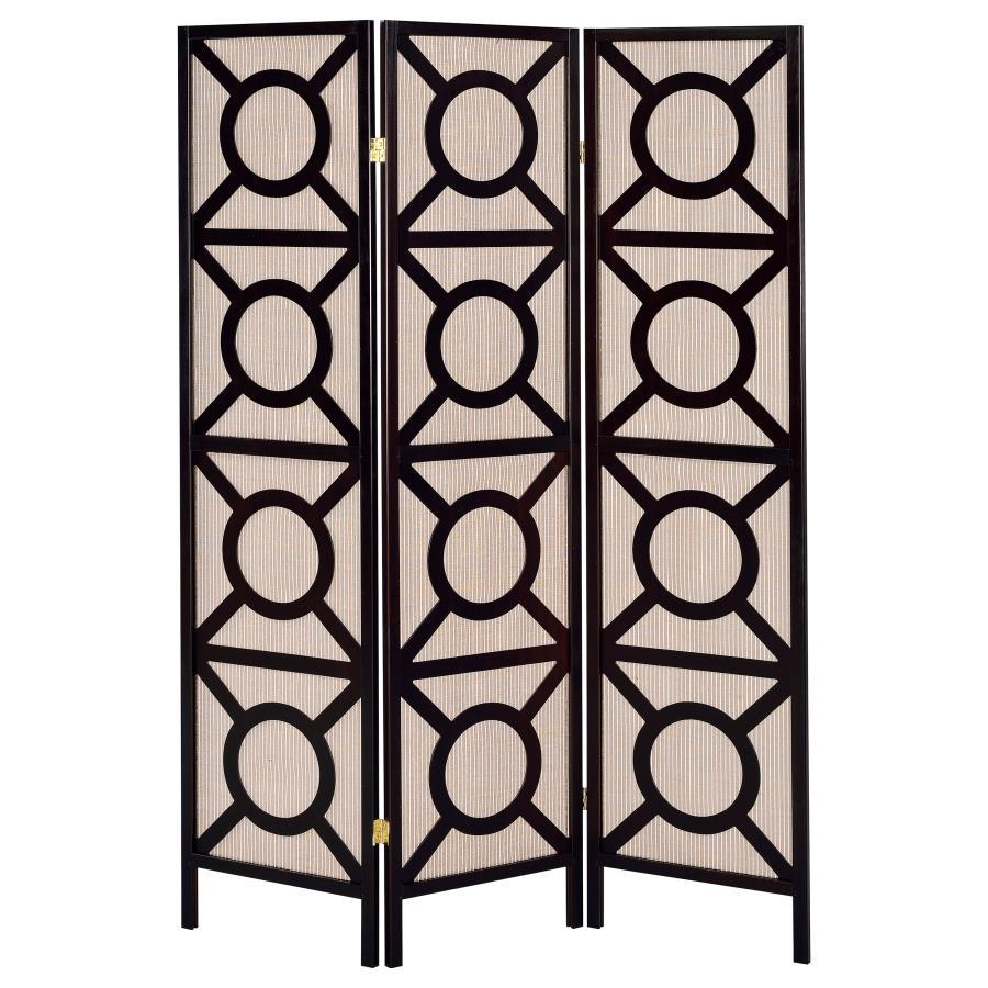 Vulcan - 3 Panel Room Divider Folding Shoji Screen - Cappuccino CoasterEveryday