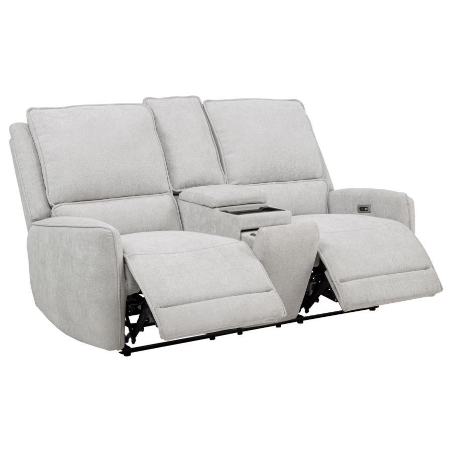 Sylmar - Chenille Upholstered Power Reclining Loveseat - Dove Gray Coaster Fine Furniture
