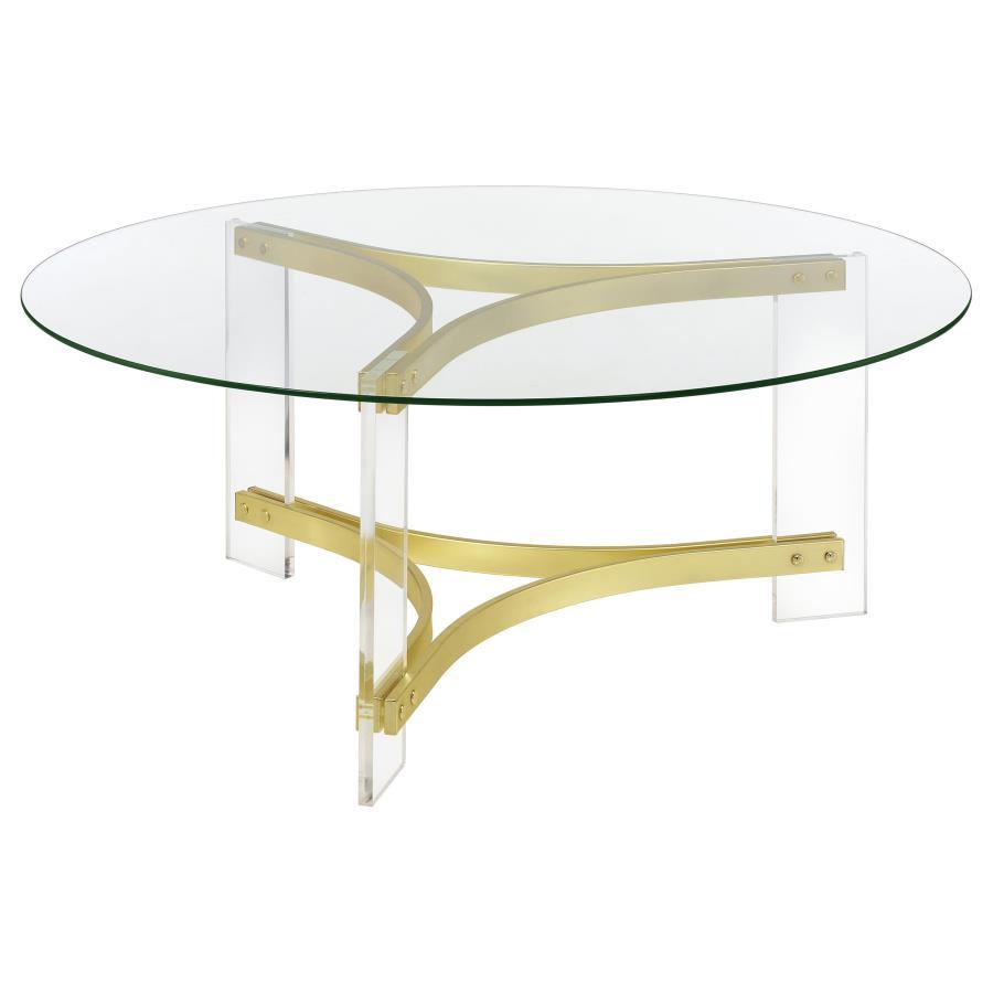 Janessa - Round Glass Top Acrylic Leg Table Coaster Fine Furniture