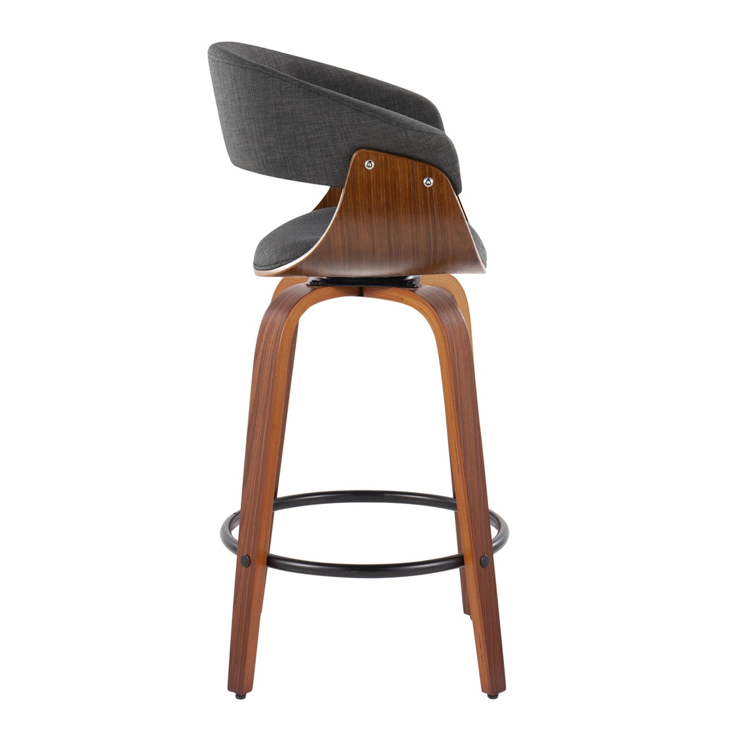 Vintage Mod - Mid Century Modern Fixed Height Counter Stool & Swivel With Round Footrest (Set of 2) Lumi Source