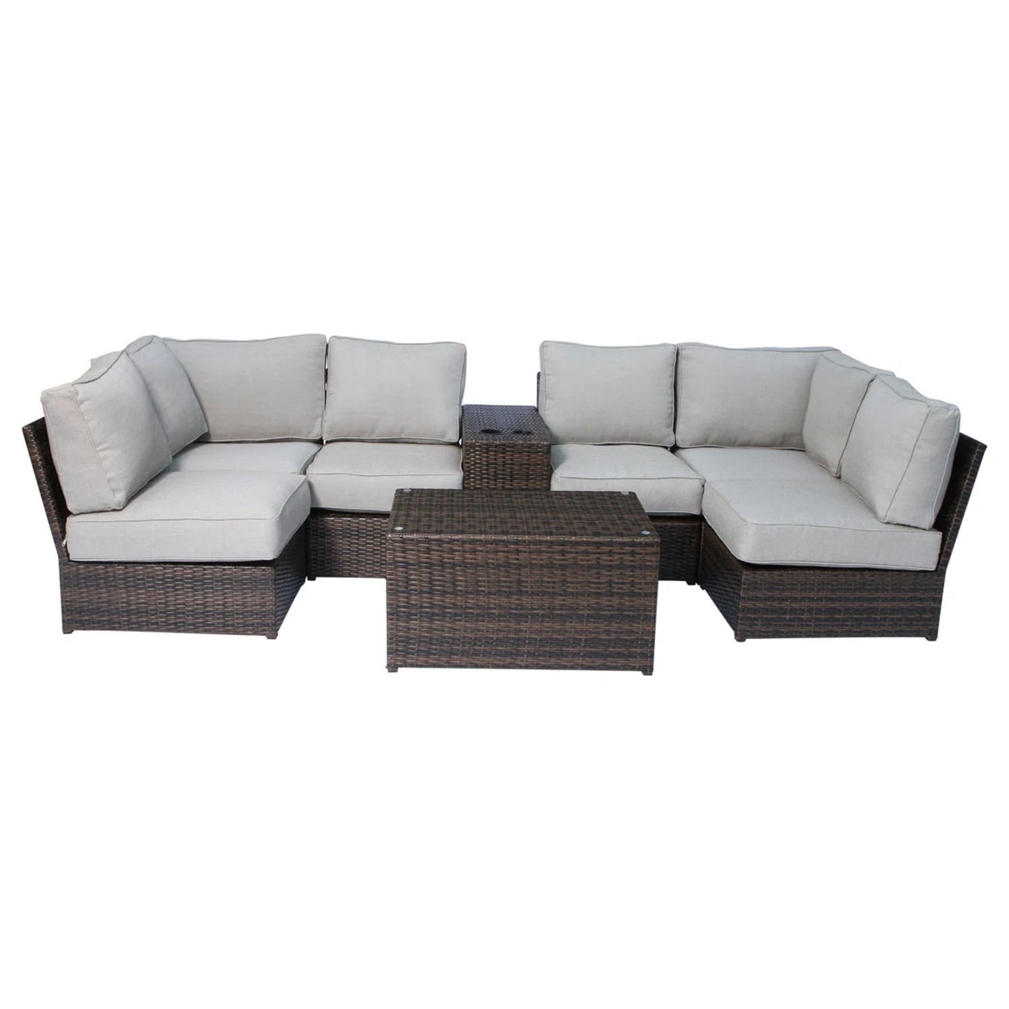 Stylish Modular Wicker Patio Seating Group LSI Patio Furniture