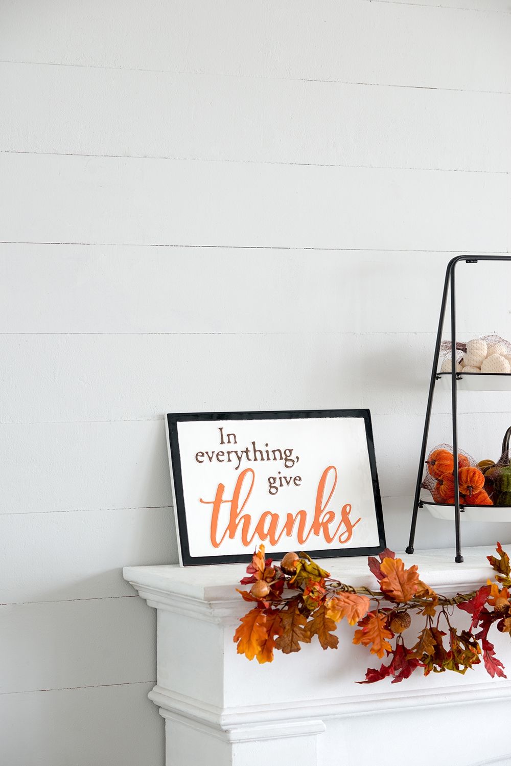 Thanks Wall Sign, Wall Art Decor For Harvest Festival Fall Festival & Thanksgiving Table Decorations (Set of 2) - Black / Orange / White Daily Nest