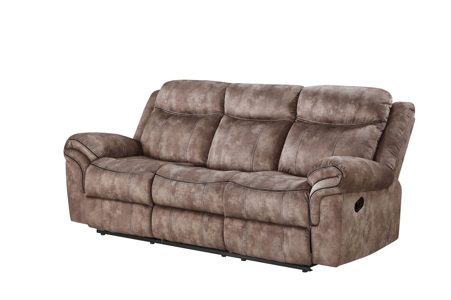 Zubaida - Two Tone Velvet Recliner Sofa With USB Port Drop Down Table Acme