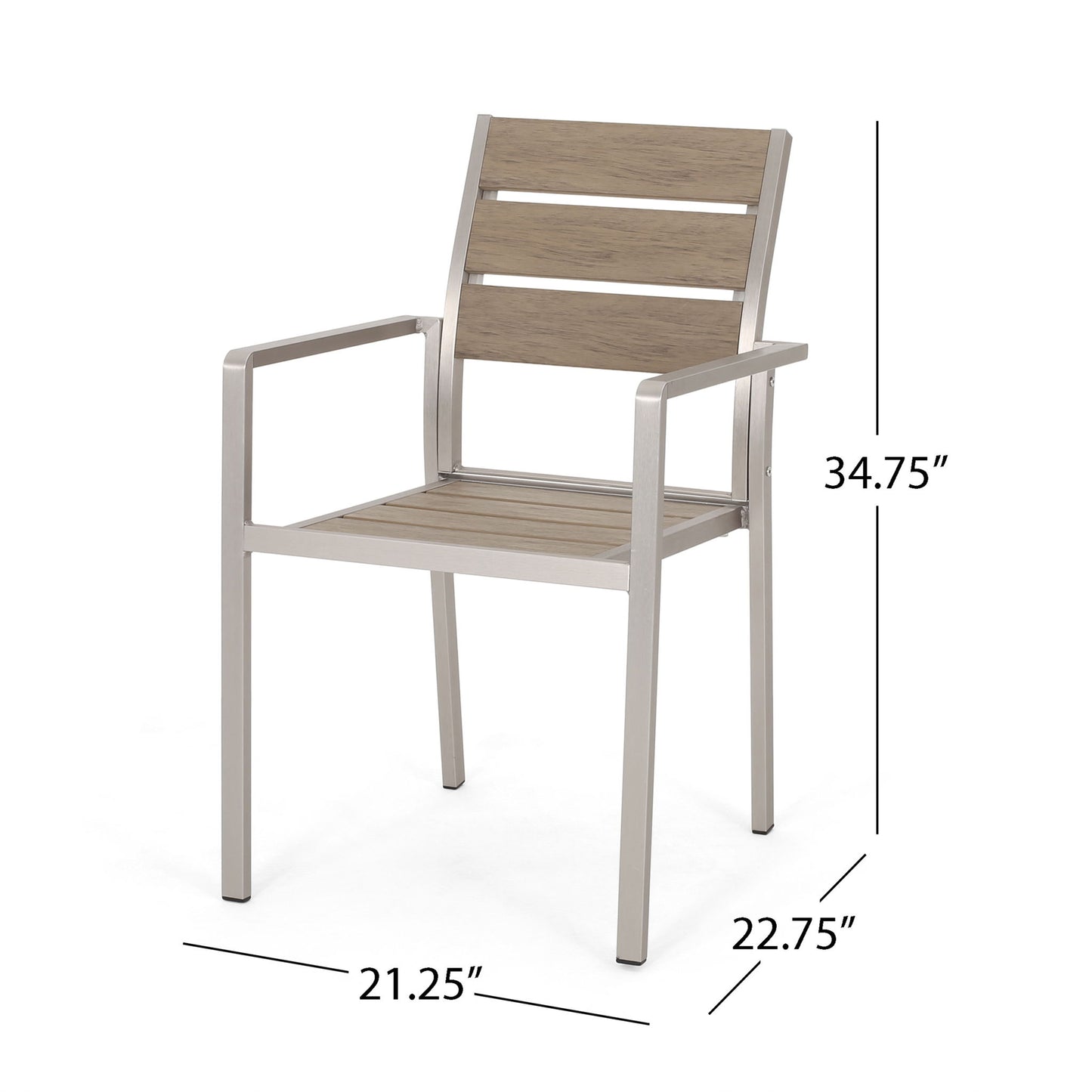 Dreamlan - Outdoor Aluminum Dining Chair (Set of 2) Noble House