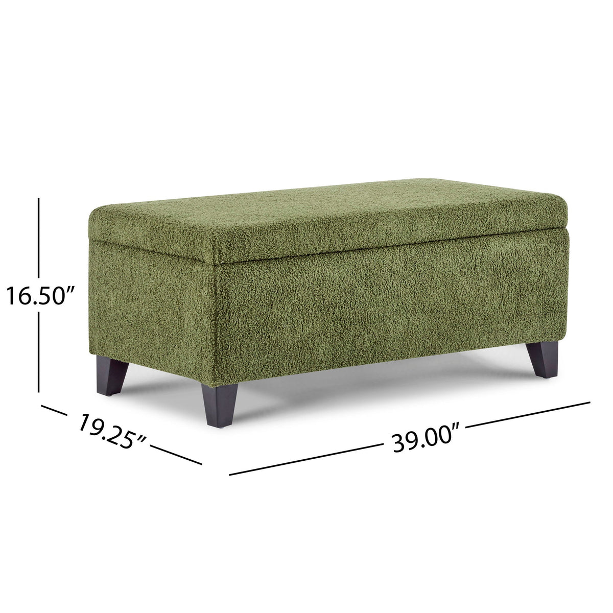 Storage Ottoman With Flip Top Lid - Retro Green Noble House