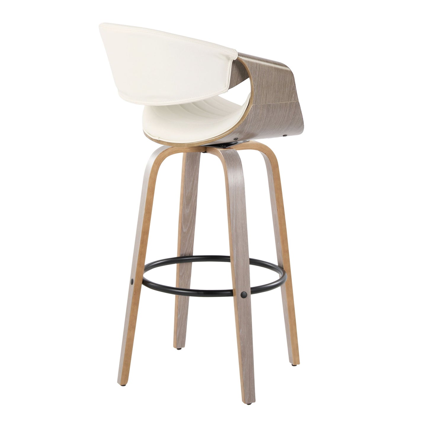 Symphony - Mid-Century Modern Fixed Height Barstool With Swivel With Round Footrest (Set of 2) Lumi Source