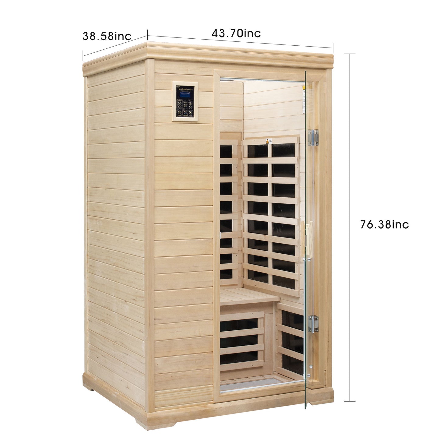 2 Person Far Infrared Hemlock Indoor Sauna Room - Natural Daily Nest