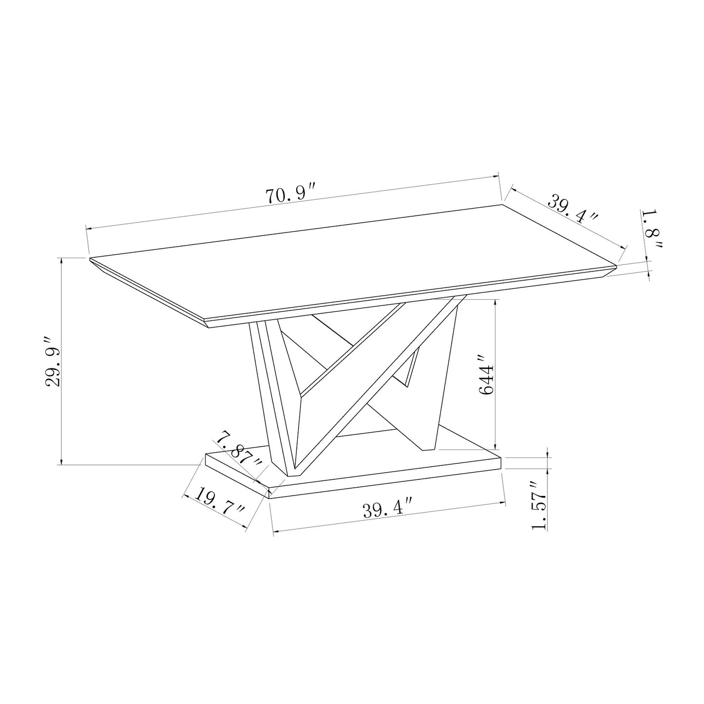 Caroline - Dining Table - Gray Global Furniture USA