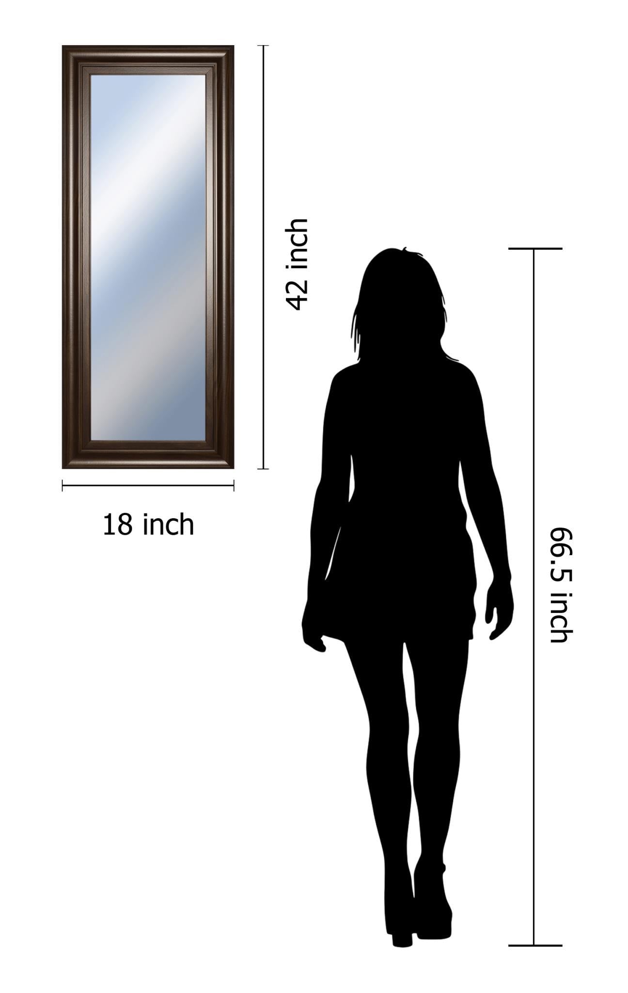 18x42 Decorative Framed Wall Mirror By Classy Art Promotional Mirror Frame #34 - Dark Brown Classy Living