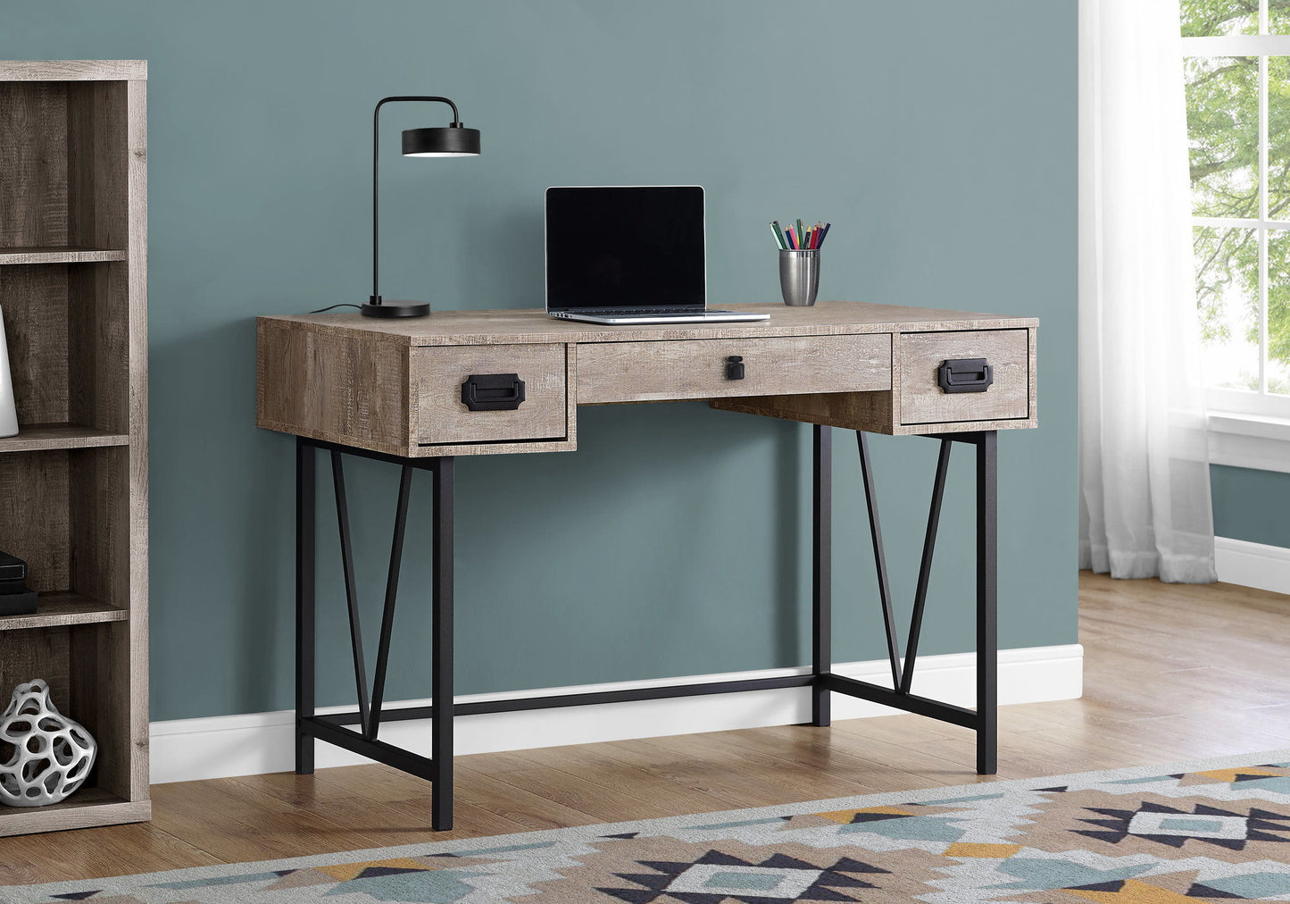 Computer Desk For Home Office, Laptop, Storage Drawers, Transitional 8th Street
