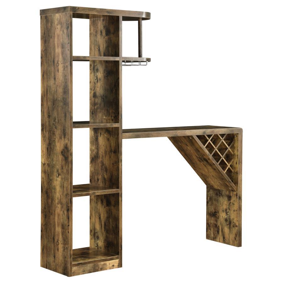 Belvedere - 5-Shelf Home Bar Table Wine Storage - Rustic Nutmeg CoasterEveryday