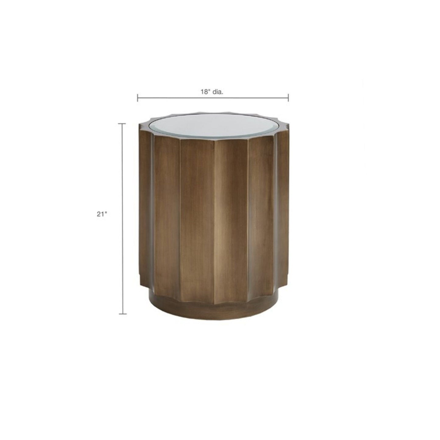Valentina - Accent Table With Scalloped Edge Design - Bronze JLA