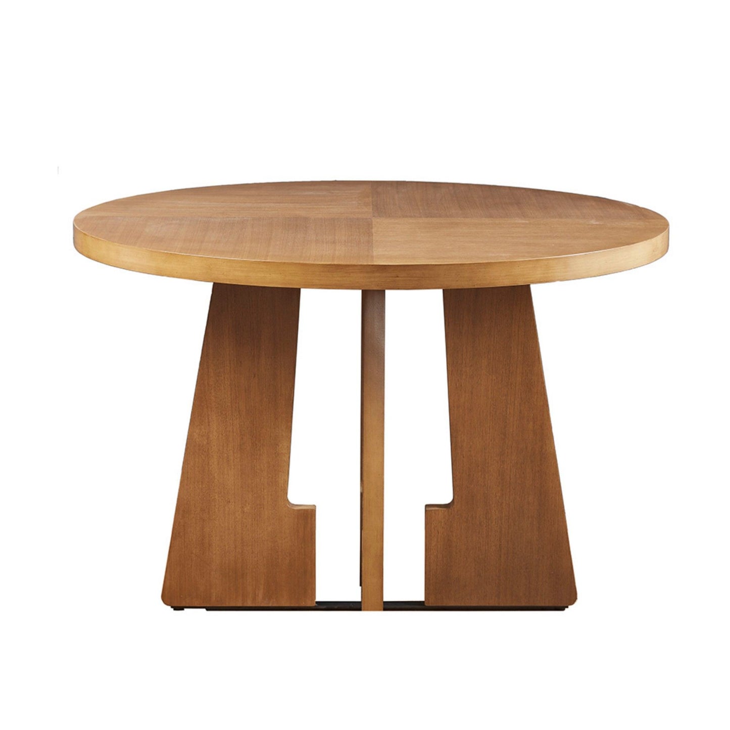 Modern Round Dining Table With Pecan Wood Veneer - Walnut JLA