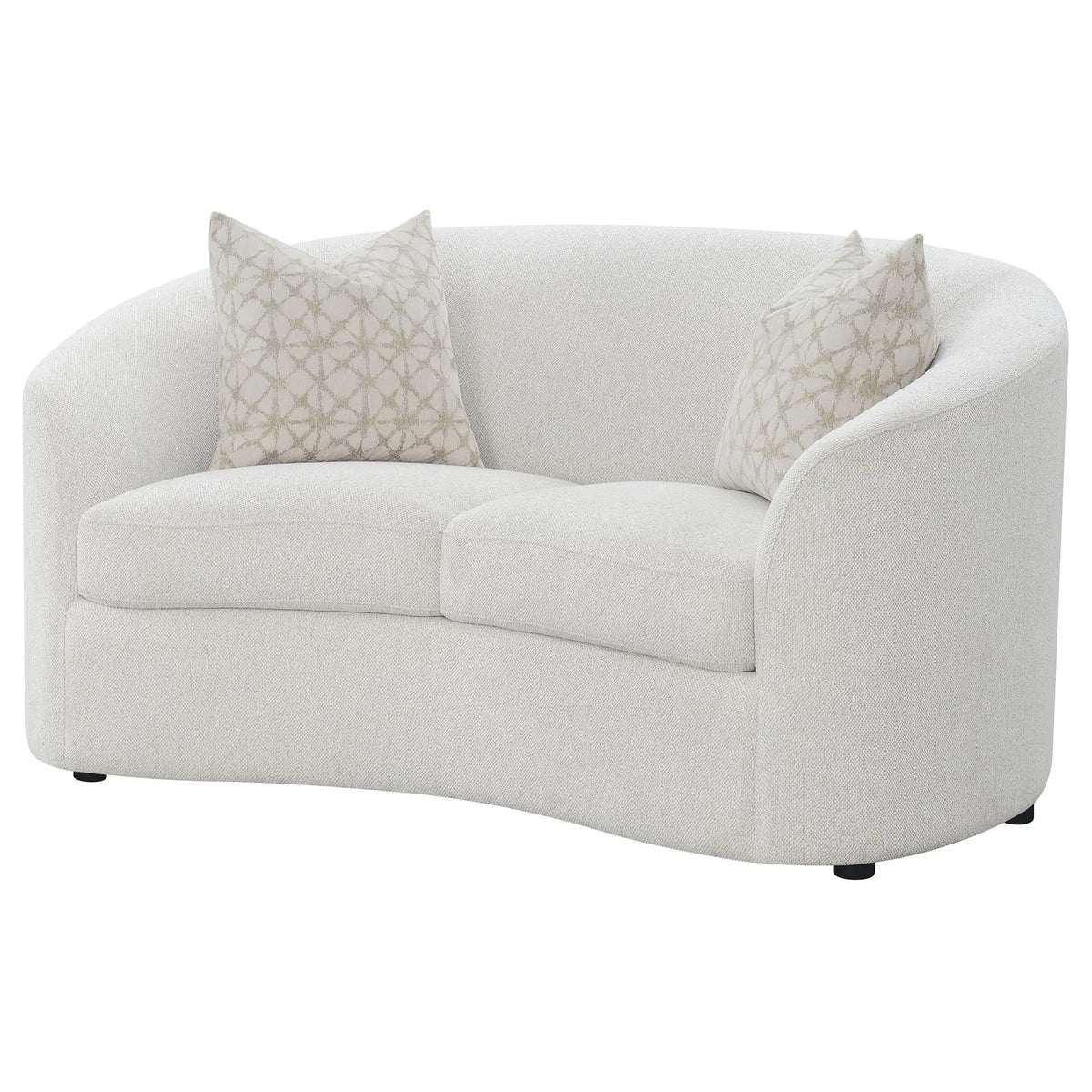 Rory - Sloped Arms Loveseat With Pillows - White Furniture Max