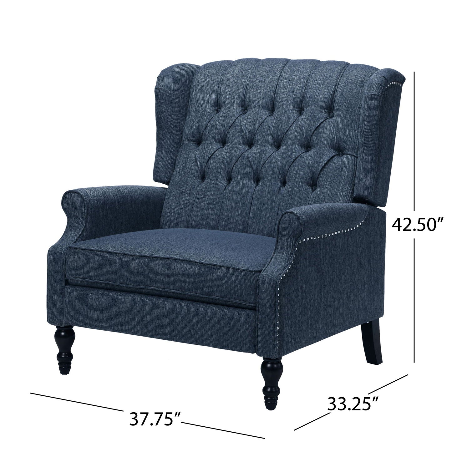 Dunham - Contemporary Fabric Tufted Oversized Pushback Recliner Noble House