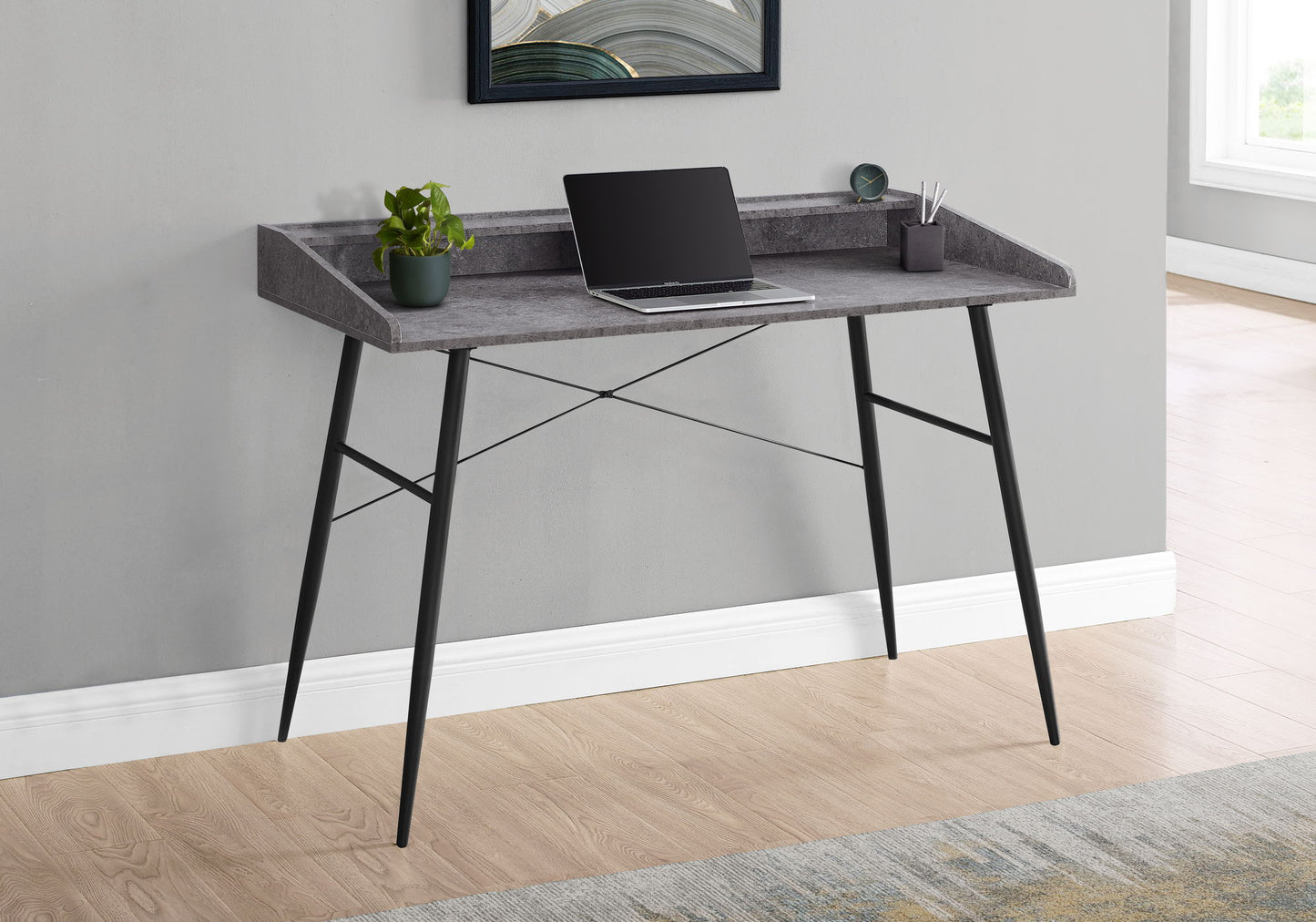 Computer Desk For Home Office, Sturdy Construction, Storage Shelves 8th Street