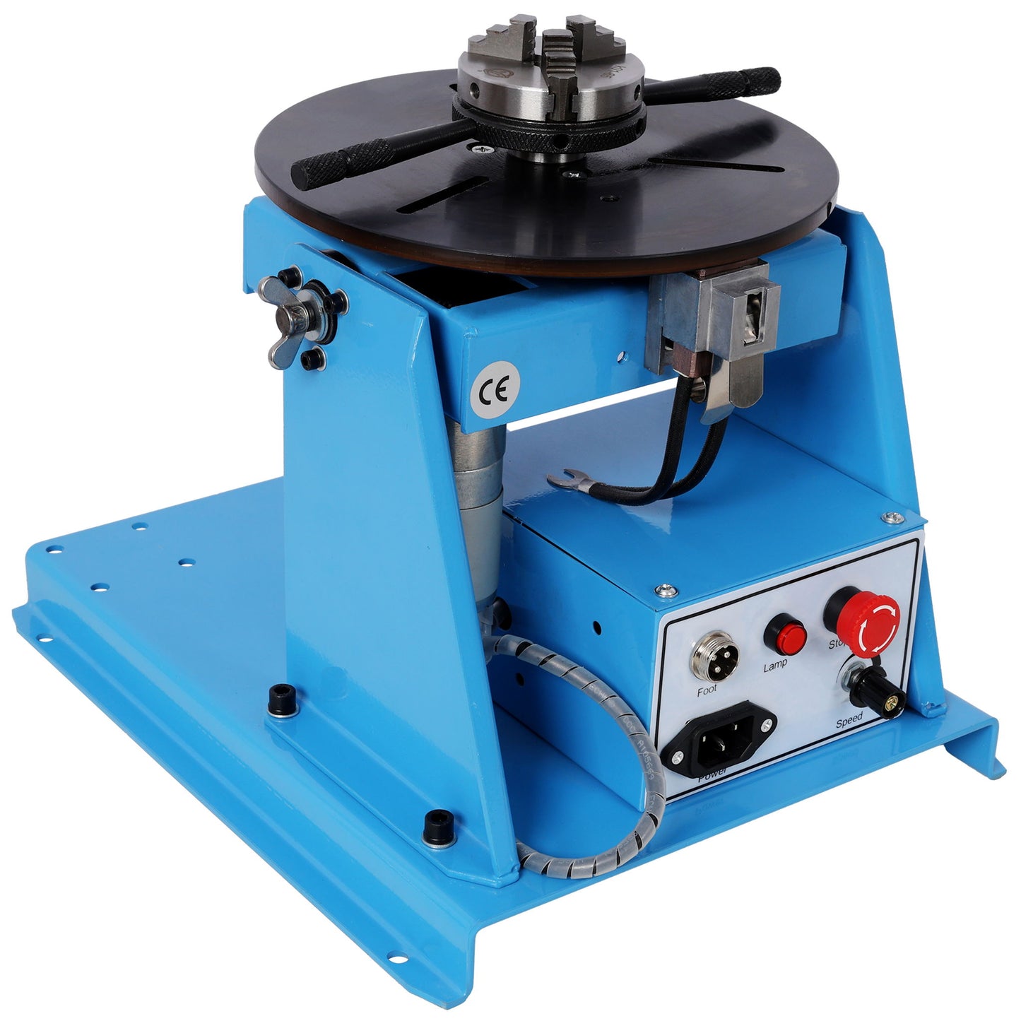Portable Rotary Welding Positioner With 3 Jaw Lathe Chuck, 0 - 90° Turntable - Blue Daily Nest