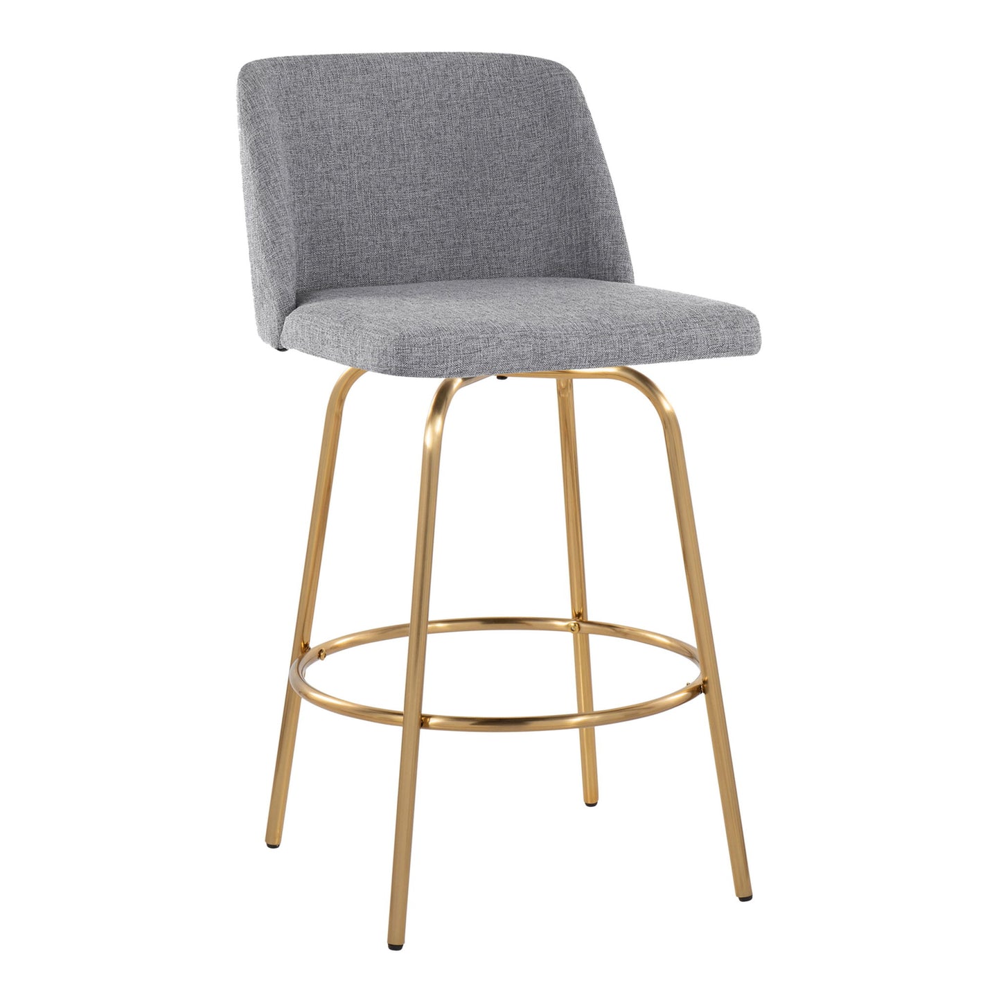 Toriano - Contemporary, Fixed Height Counter Stool With Swivel With Round Footrest (Set of 2) Lumi Source