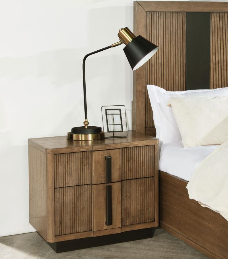 Terrace - 2-Drawer Nightstand Bedside Table - Ash Brown Coaster Fine Furniture