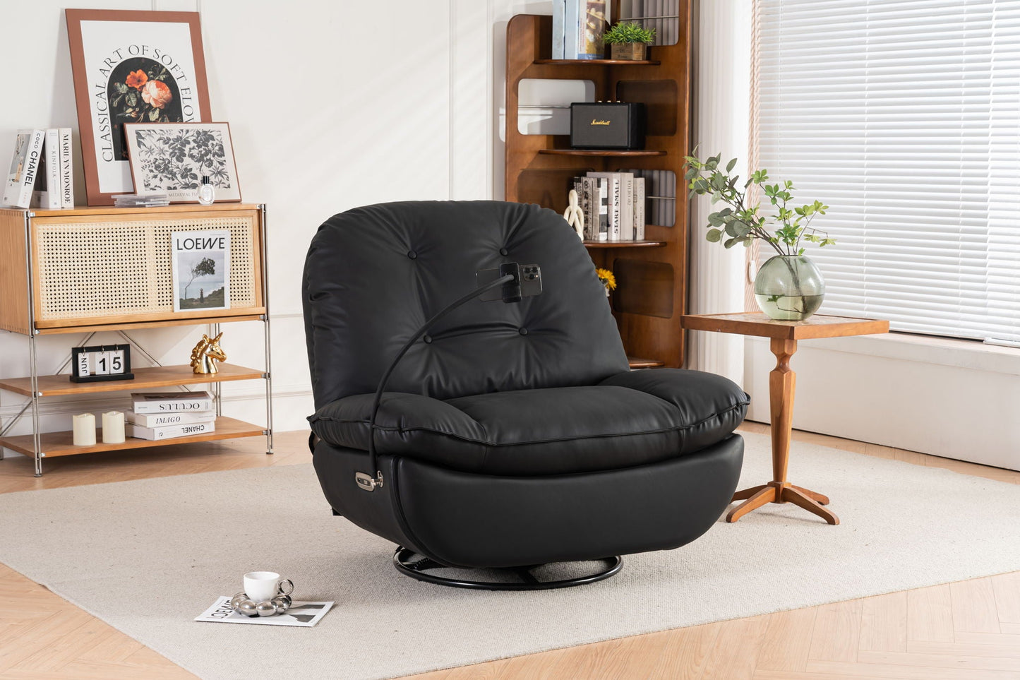 Power Recliner Swivel Glider USB Charger With Bluetooth Music Player, Sleep, Working, Game And Leisure Home Essentials