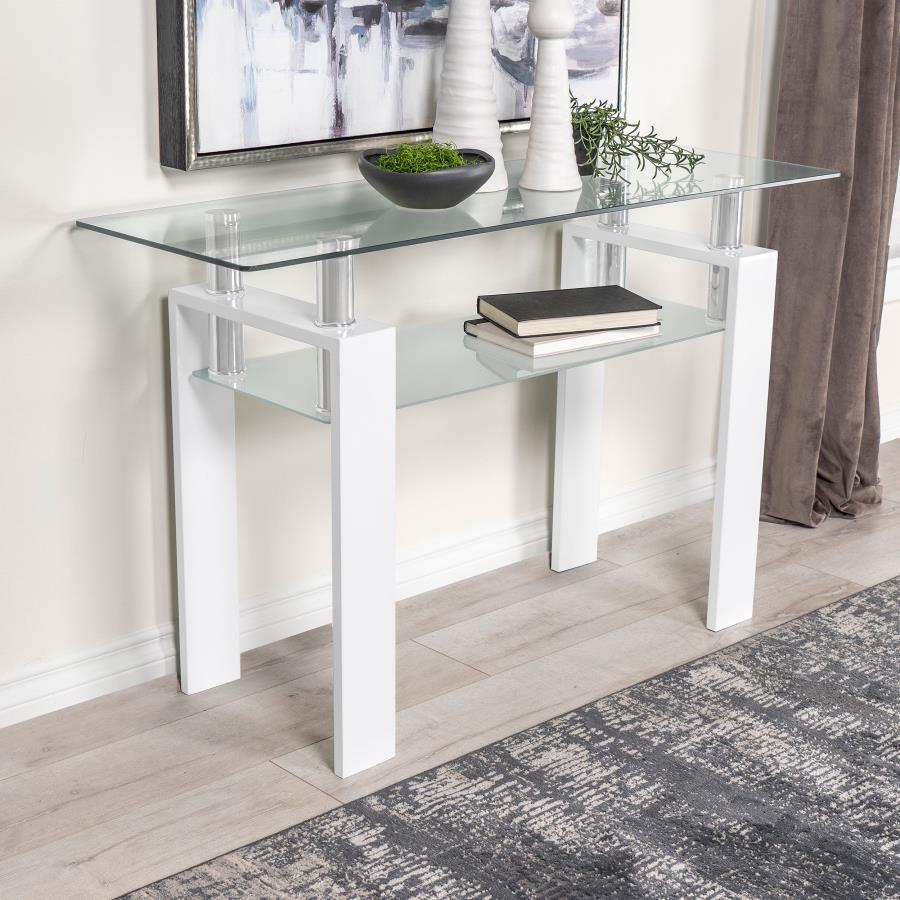 Dyer - 1-Shelf Rectangular Glass Top Table CoasterEveryday