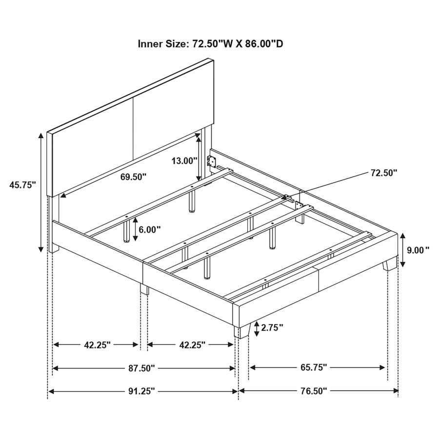 Dorian - Upholstered Panel Bed CoasterEveryday