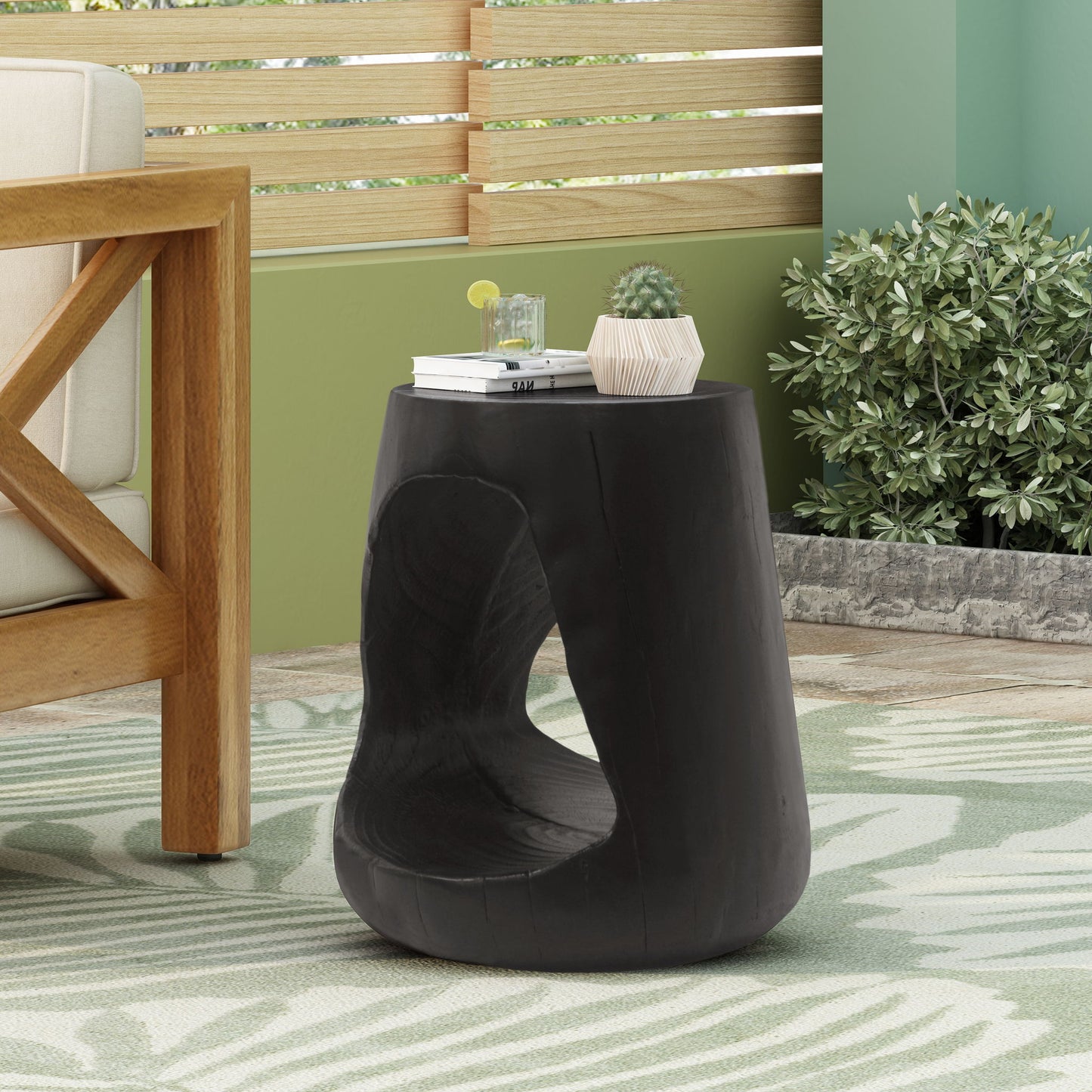 Hollow - Side Table, Durable And Weather Resistant Noble House