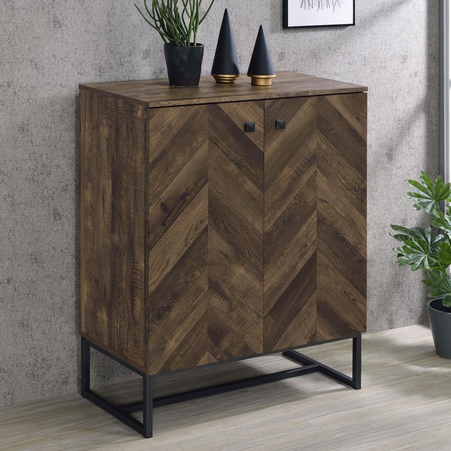 Carolyn - 2 Door Engineered Accent Wood Cabinet - Rustic Oak CoasterEveryday