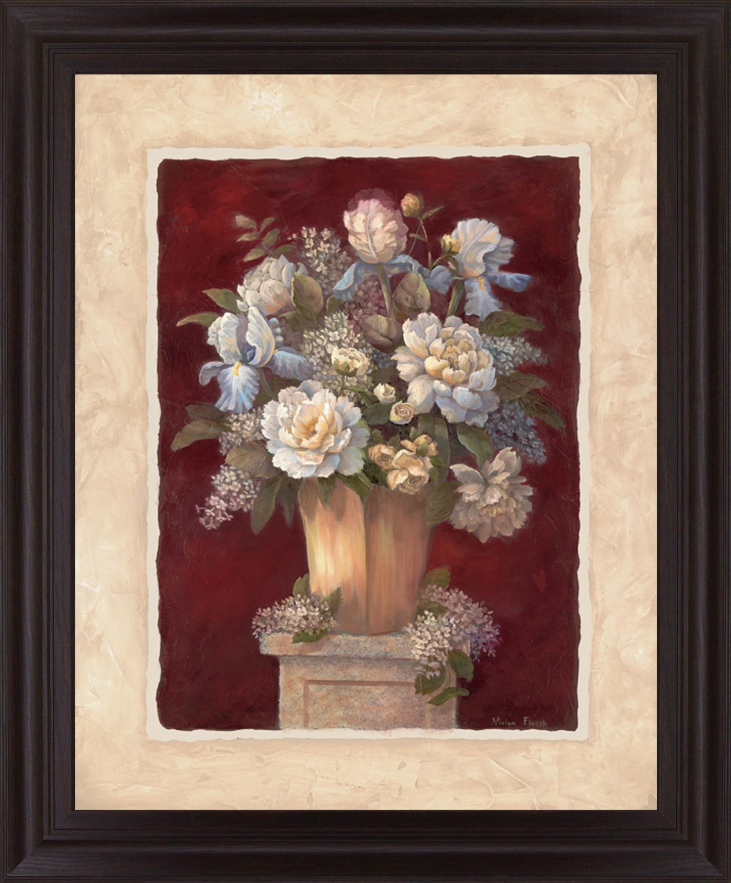 Crimson Petal Harmony - 28" x 34" Framed Wall Art Classy Art