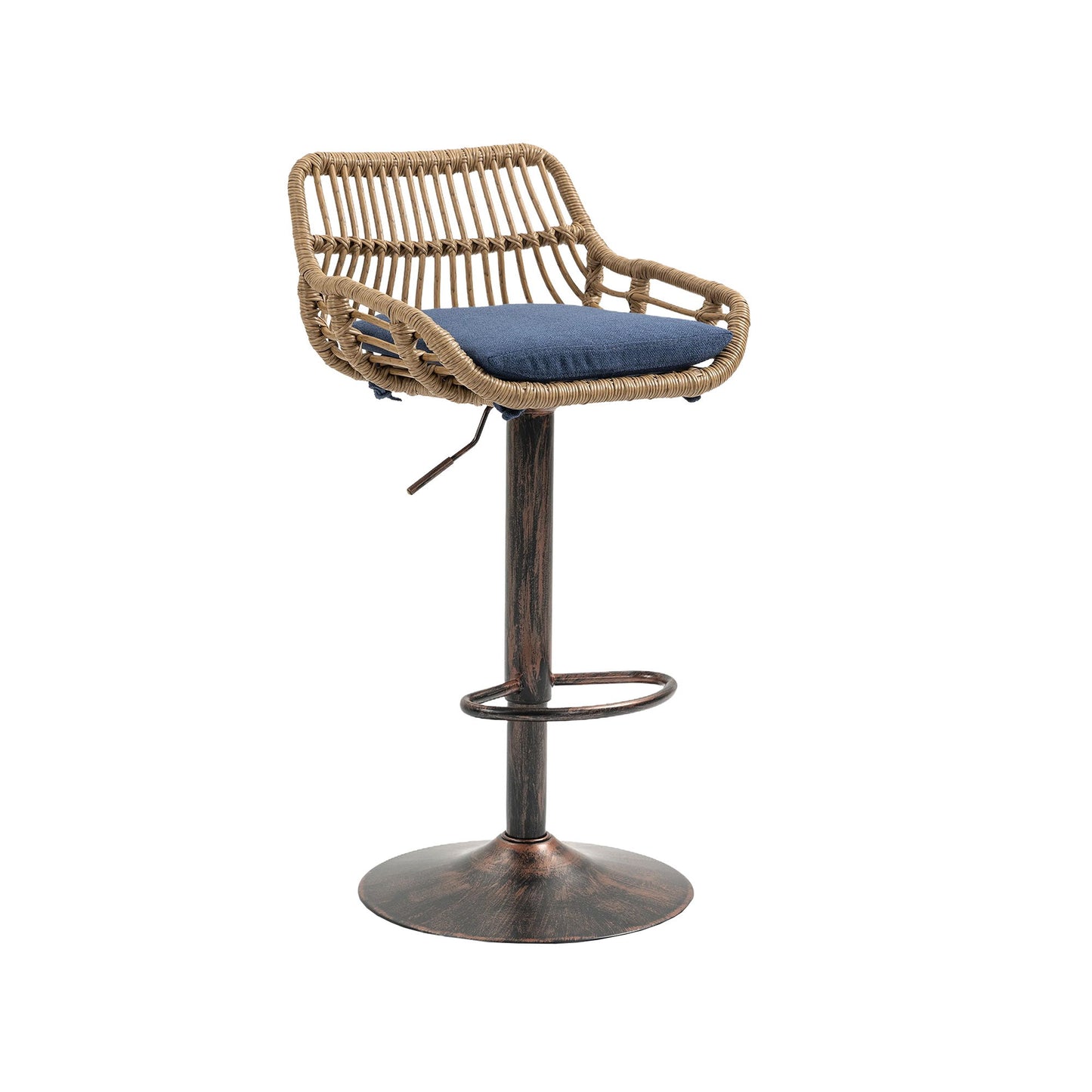 Modern Swivel Bar Stools Adjustable Counter Chairs With Footrest (Set of 2) Home Essentials