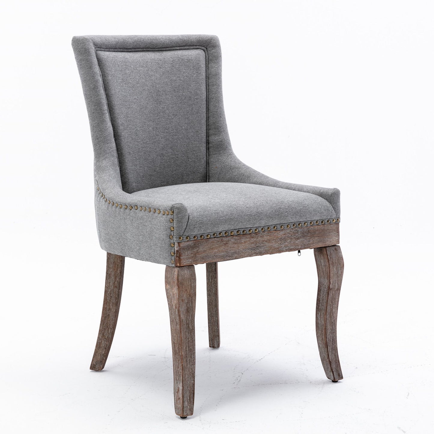 Ultra Side Dining Chair,Thickened Fabric Chairs With Neutrally Toned Solid Wood Legs, Bronze Nail Head (Set of 2) Home Essentials