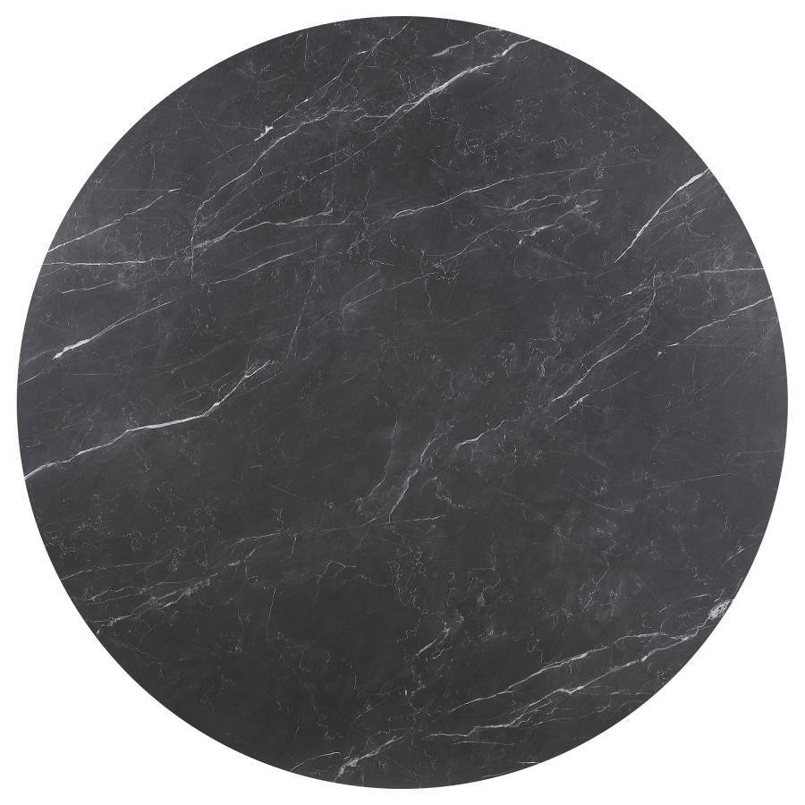 Camden - 5 Piece Round Faux Marble Top Dining Table Set - Black Coaster Fine Furniture