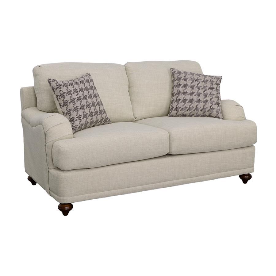 Glenn - Upholstered English Arm Loveseat - Light Gray CoasterElevations