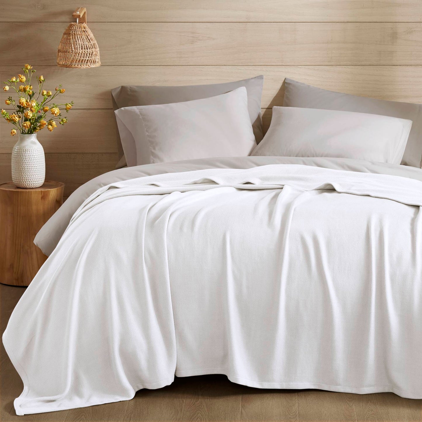 Bamboo Cotton - Full/Queen Rayon From Blanket - White Madison Park