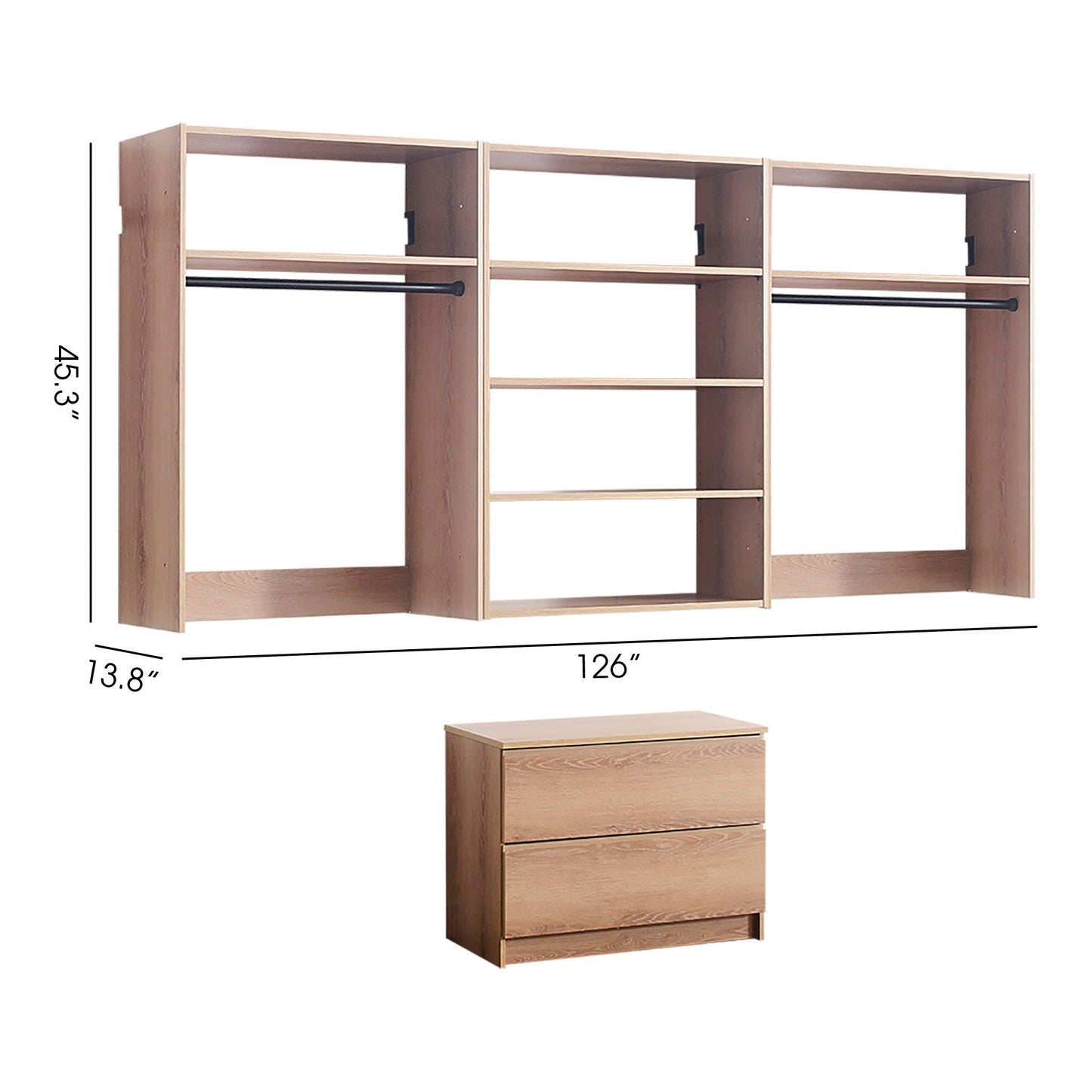 Devi - Wall Mounted Closet System With Modular Units Home Essentials