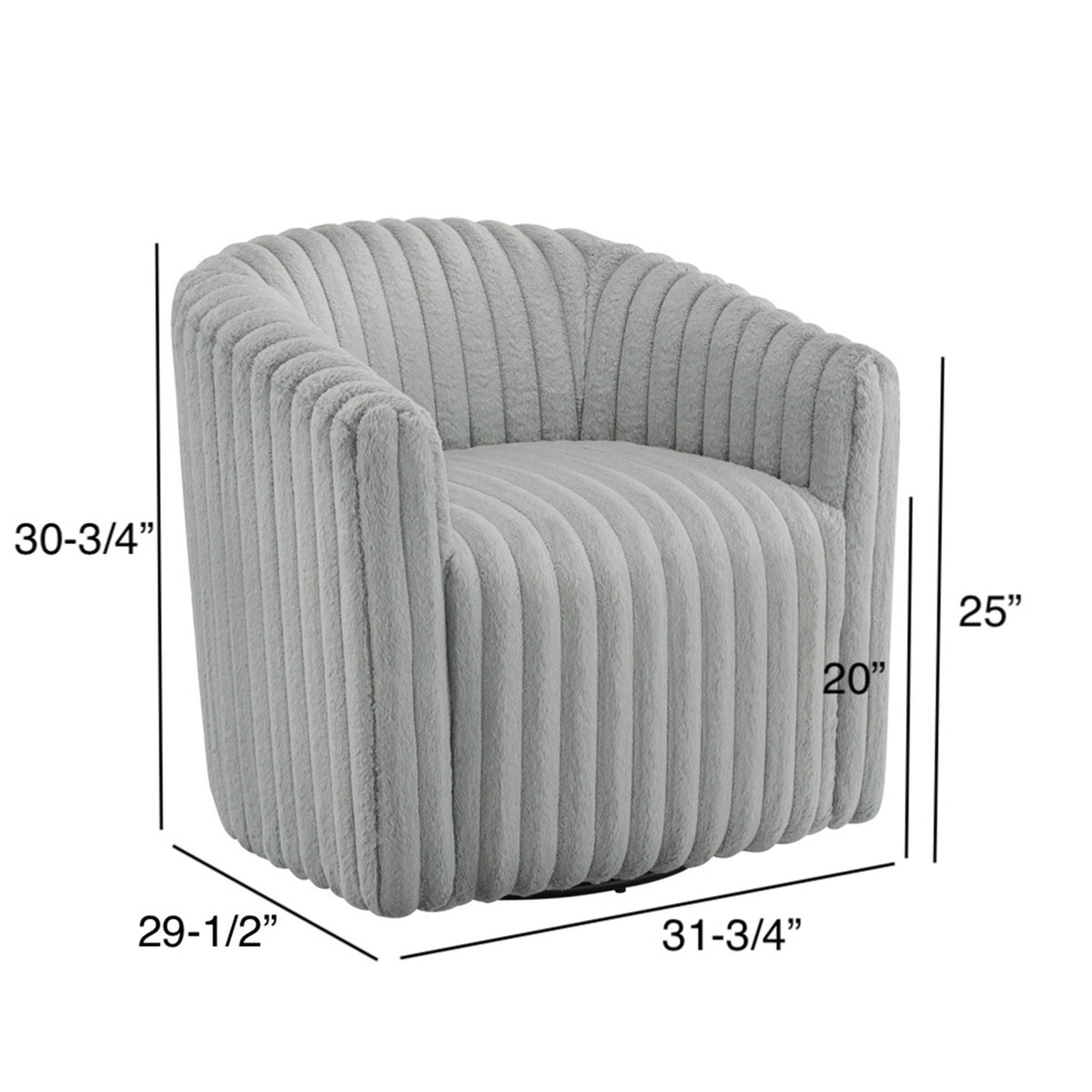 Alexa - Barrel Swivel Chair - Gray Ridgecrest Home