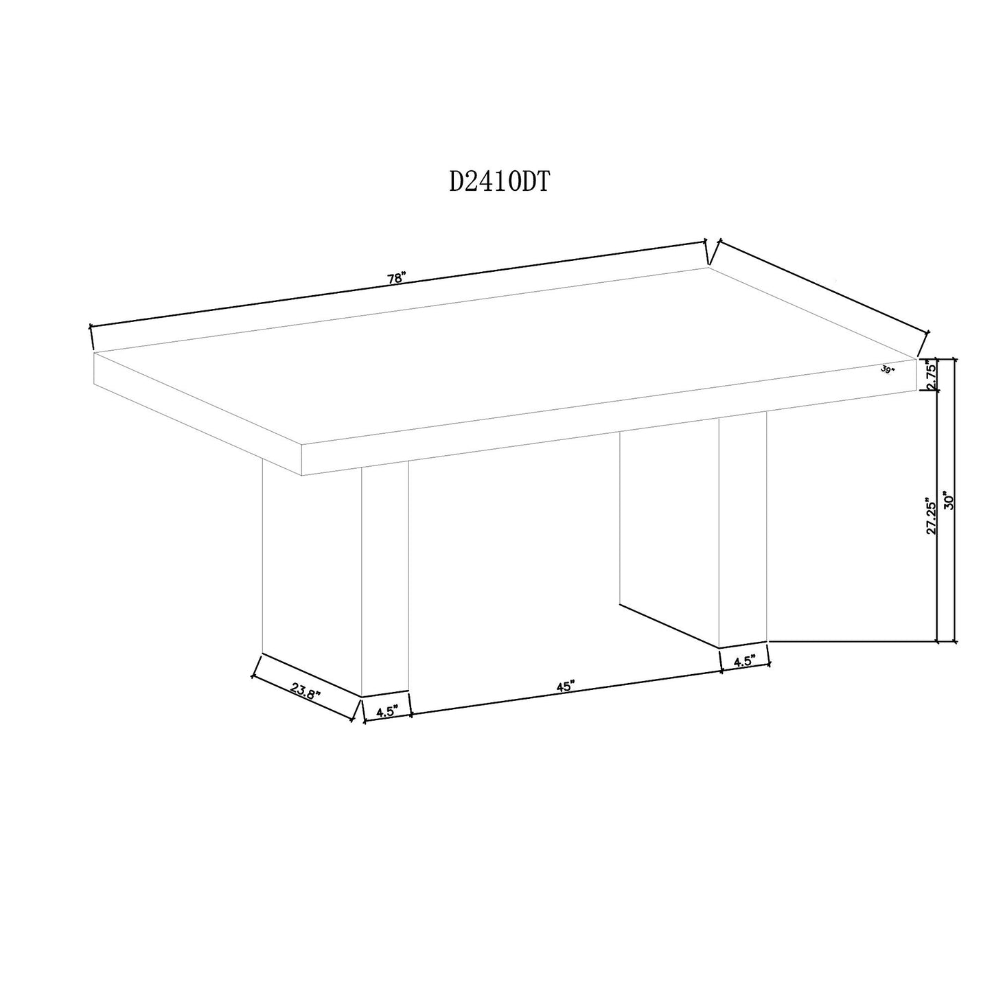Susan - Dining Table - Gray Global Furniture USA