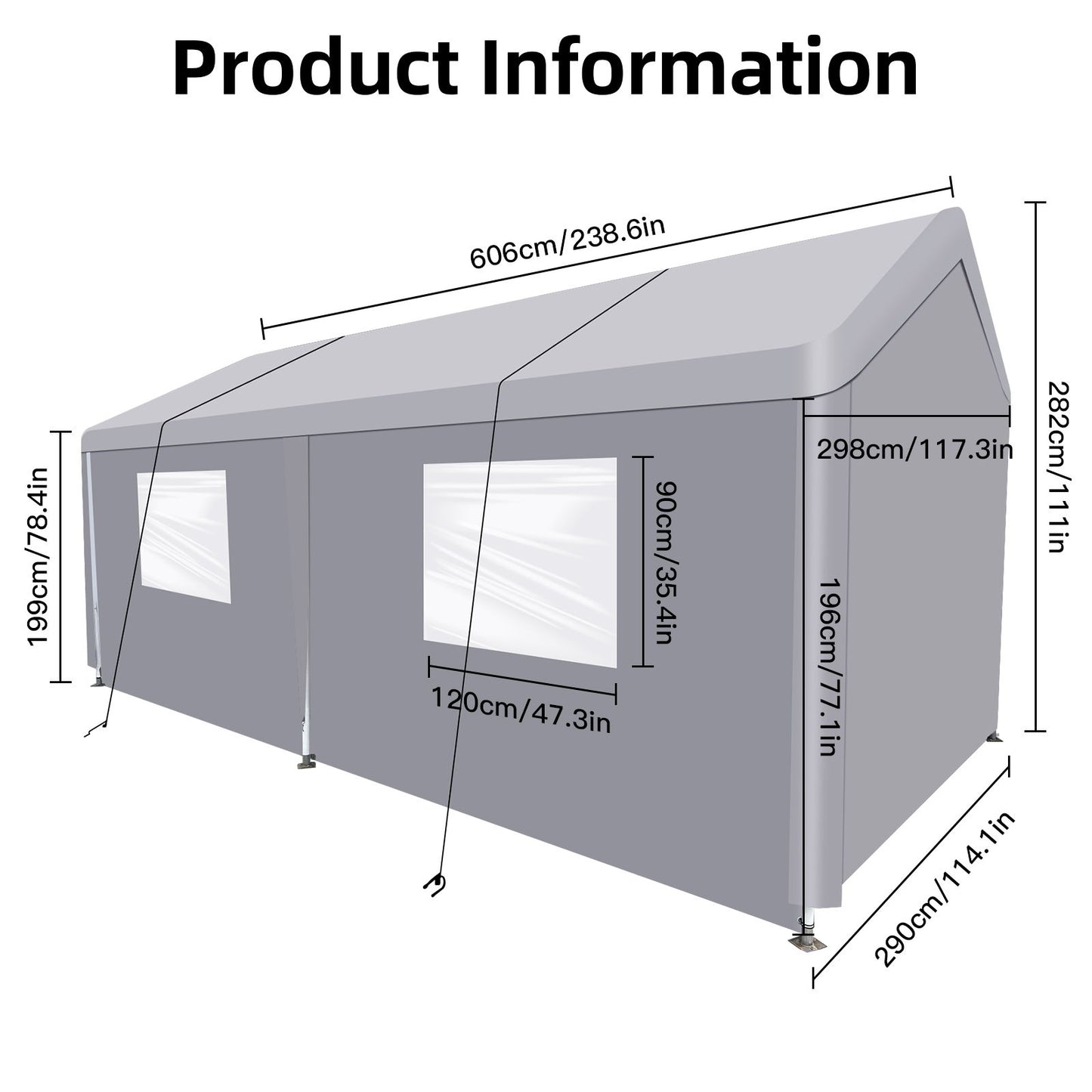 Carport, 10x20 Heavy Duty Portable Carport Garage Tent For Outdoor Storage Shelter Home Essentials